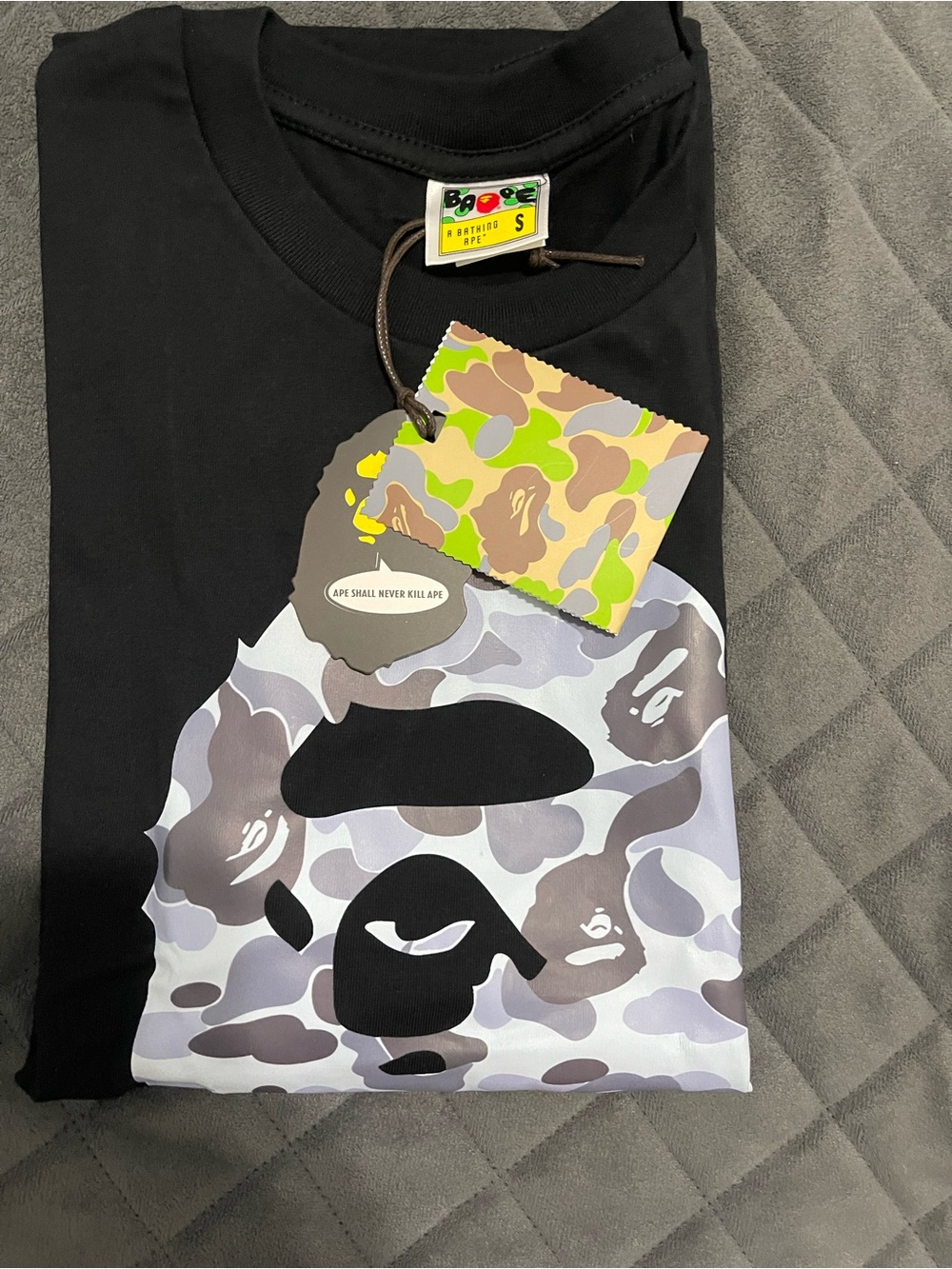 Bape Black Camo Ape Head Graphic Tee